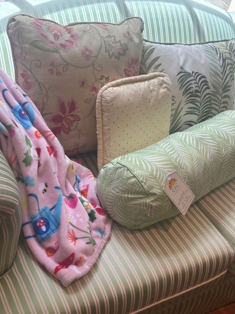 Summer Plush Blanket Spring Blooms Mushrooms Lady Bug Strawberries Pink 50 x 70 - Picture 10 of 11